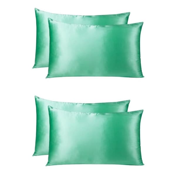 2PK Royal Comfort Mulberry Silk Pillowcase Twin Pack Pillow Cover 51x76cm Mint