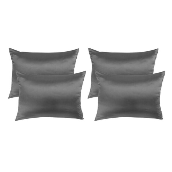 2PK Royal Comfort Mulberry Silk Pillowcase Twin Pack Cover 51x76cm CHRCOAL