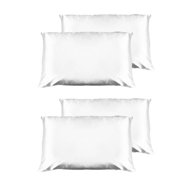 2PK Casa Decor Luxury Satin Pillowcases Twin Pack Pillow Cover 51x76cm White