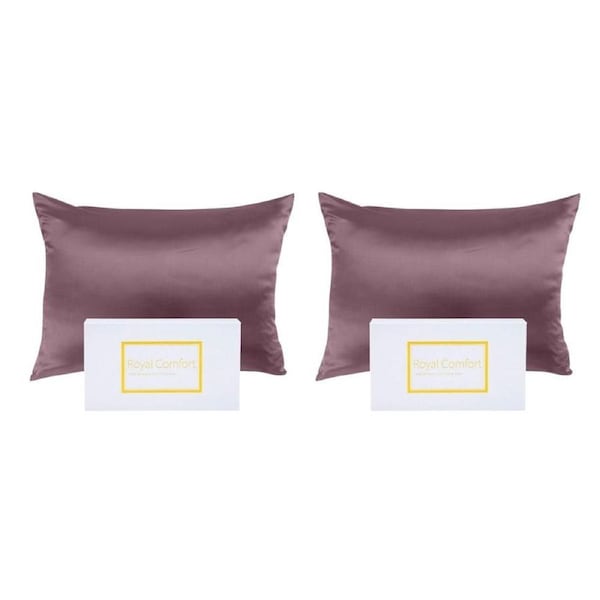 2PK Royal Comfort Pure Silk Pillowcase Single Pack Protector 51x76cm Malaga Wine