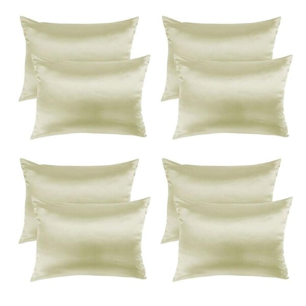 4PK Royal Comfort Mulberry Silk Pillow Case Twin Pack Pillow Cover 51x76cm Ivory