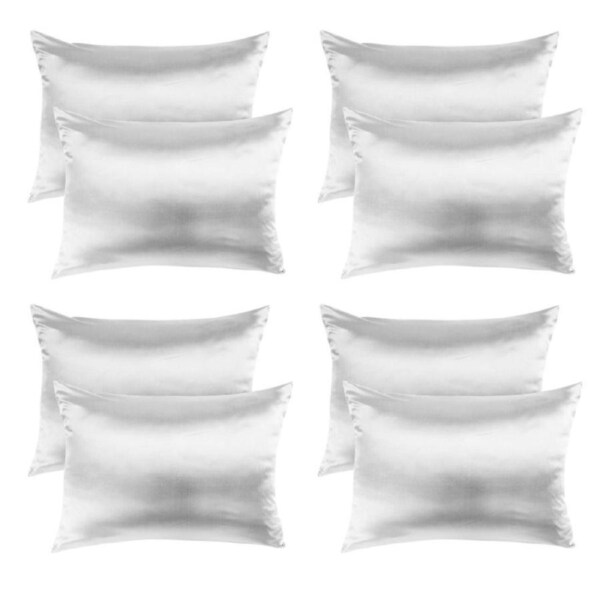 4PK Royal Comfort Mulberry Silk Pillowcase Twin Pack Pillow Cover 51x76cm Silver