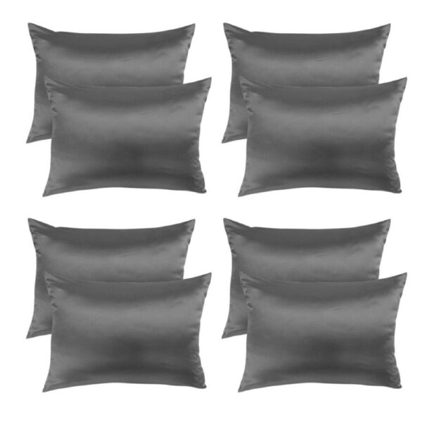 4PK Royal Comfort Mulberry Silk Pillowcase Twin Pack Cover 51x76cm CHRCOAL