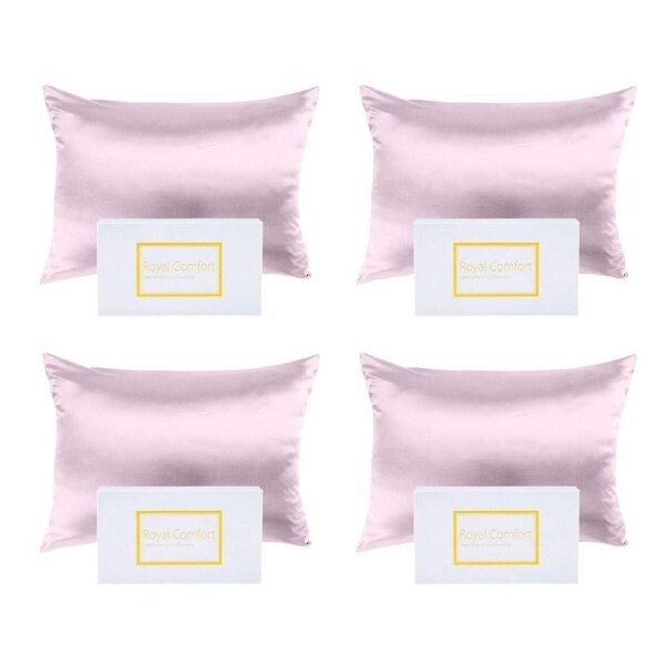4PK Royal Comfort Pure Silk Pillowcase Single Pack Cover/Protector 51x76cm Lilac
