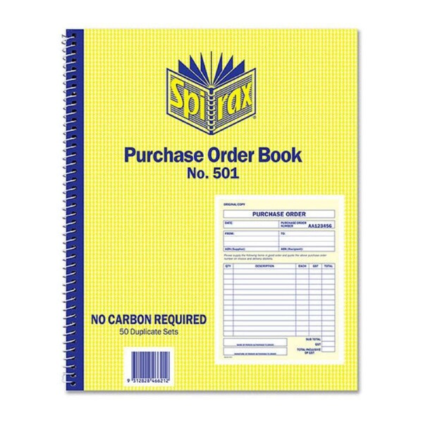 Spirax 501 Purchaseorder Bk Quarto 250X200 Sidebound Pack Of 5