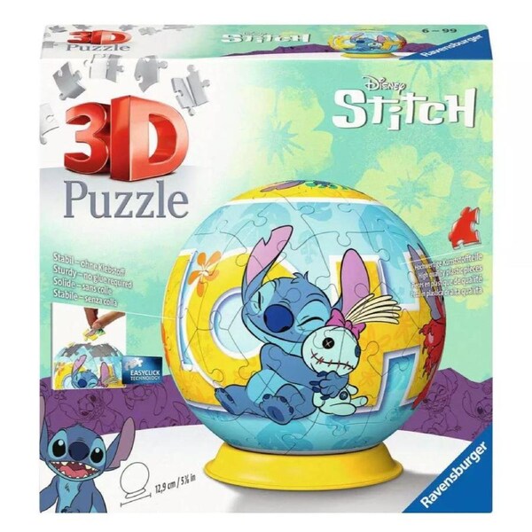 Ravensburger Disney Stitch 3D Puzzleball 72 Piece Jigsaw Puzzle