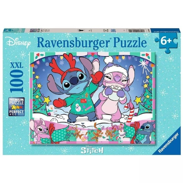 Ravensburger Disney Stitch Christmas Stitch and Angel 100 XXL Piece Jigsaw Puzzle