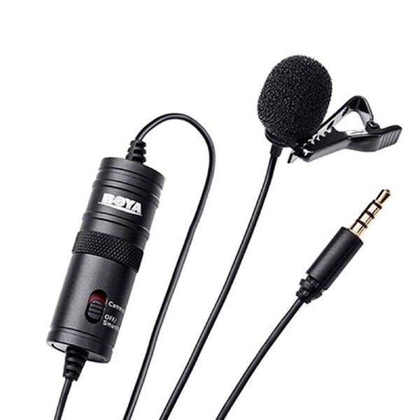 Boya By-M1 V1 3.5mm Lavalier Clip-on Microphone Lapel For Phone/DSLR Black