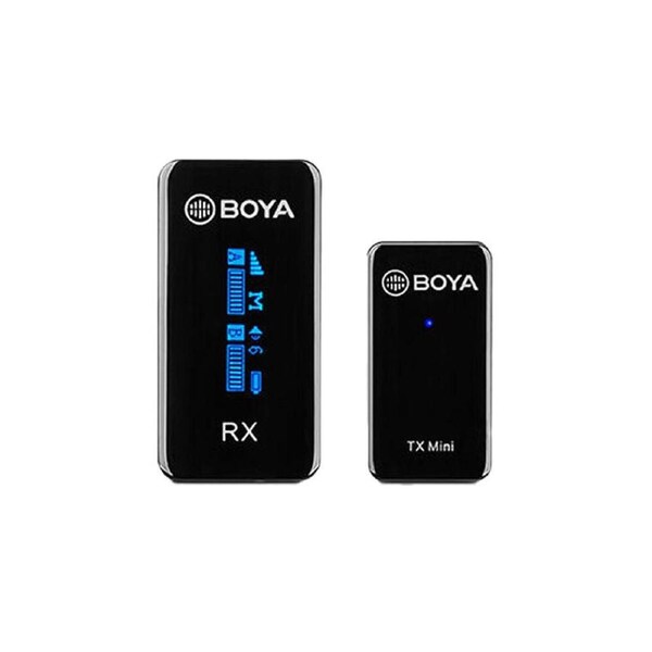 Boya By-XM6-S1 2.4GHz Dual Channel Wireless Microphone Lapel w/ Mini TX Black