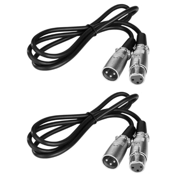 2PK Boya XLR-C3 XLR Male to Female XLR Microphone Cable Connector Cord 3m Black