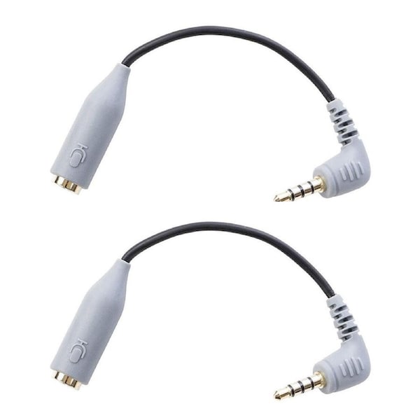 2PK Boya By-CIP2 3.5mm TRS to TRRS Audio Adapter For iPhone/iPad/Android Device