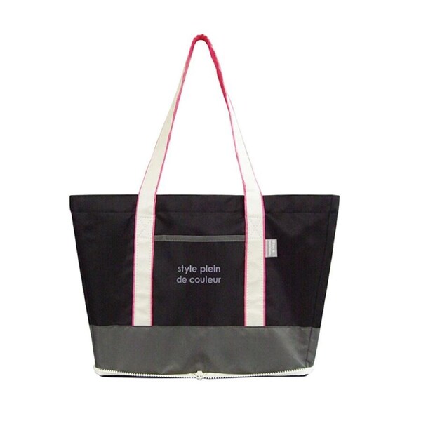 Foldable Reusable Shopping Bag Large Insulated Grocery Tote Shoulder Eco Black