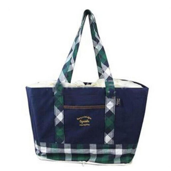 Foldable Reusable Shopping Bag Large Insulated Grocery Tote Shoulder Eco Blue