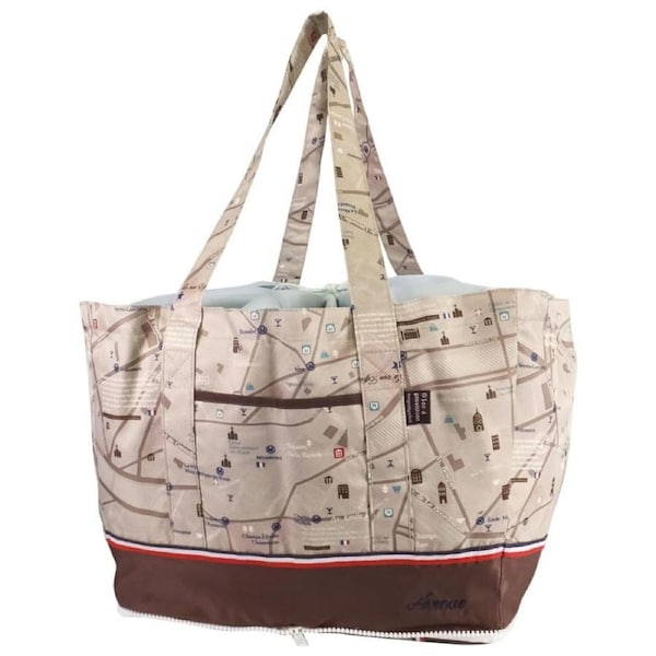 Foldable Reusable Shopping Bag Large Insulated Grocery Tote Shoulder Eco Brown