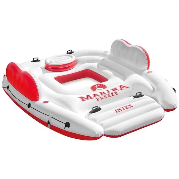 Intex Marina Breeze Floating Island 2.5m Inflatable Float 2 Double Seats + Coole