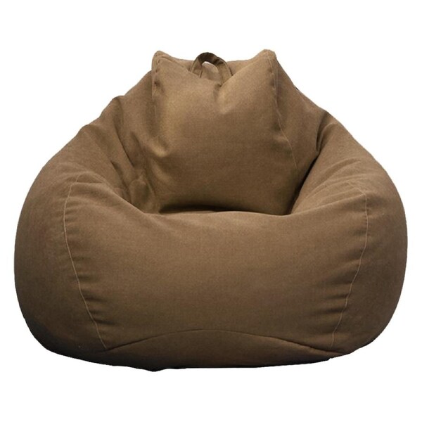 Vivva Stuffed Animal Storage Bean Bag Chair Cover No Filler 100X120CM-Brown