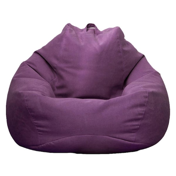 Vivva Stuffed Animal Storage Bean Bag Chair Cover No Filler 100X120CM-Purple