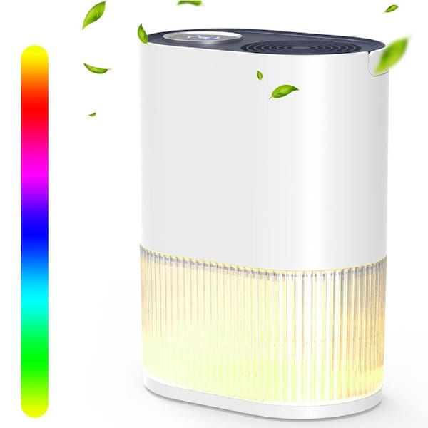 ADVWIN 2000ml Dehumidifier for Home, Quiet Air Dehumidifiers for Bedroom, Bathroom, Wardrobe Room with Constant Humidity, 24H Timer, Color Lights