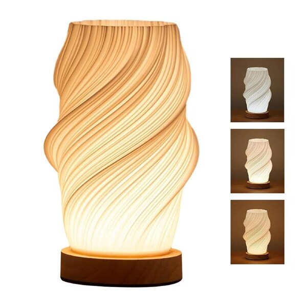 Clora Bedside Table Lamp Nightstand Night Light Atmosphere 3 Color Mode Home Decor