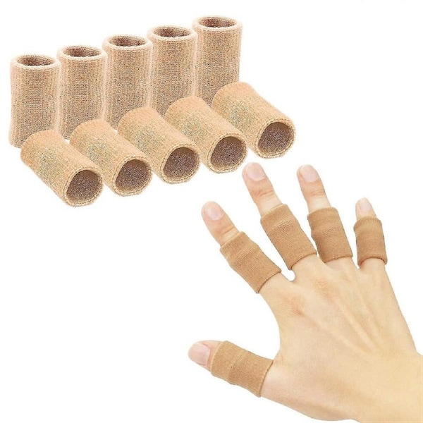 JOYBUY 10 Pack Finger Sleeves – Thumb Splint Brace & Elastic Compression Support for Pain Relief