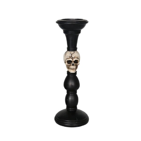 Catzon Halloween Skull Candle Holder Vintage Pillar Candlestick Home Decor
