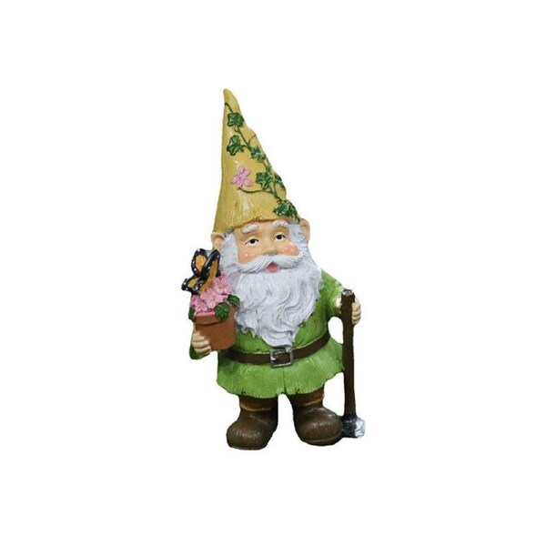 Catzon Garden Gnome Figurine Polyresin Statue for Lawn Ornaments 6.45 Inches Tall