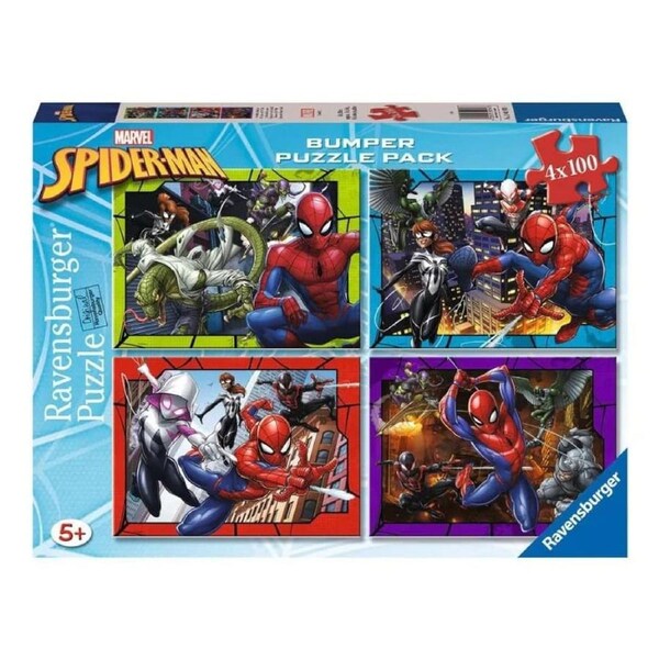 Ravensburger Marvel Spider-Man Bumper Pack 4 x 100 Piece Jigsaw Puzzle