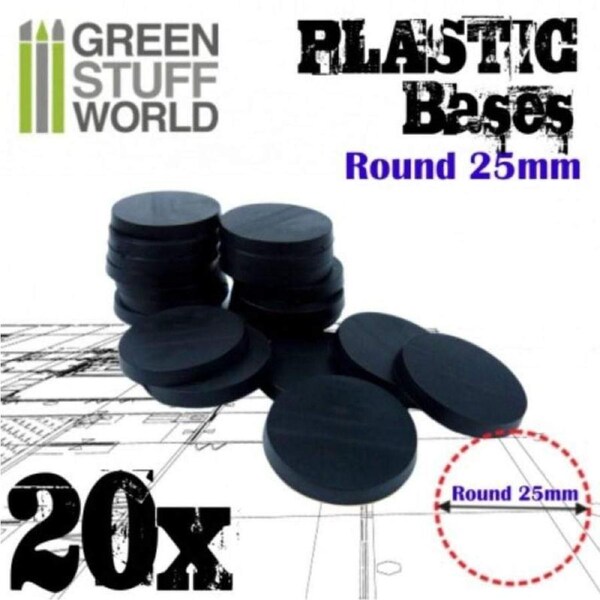 GSW - Plastic Round Base 25mm - Pack of 20
