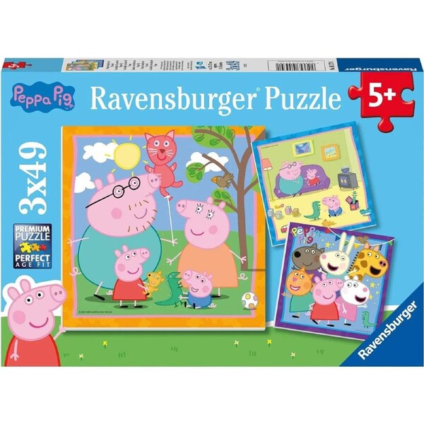 Ravensburger - Peppa's Family & Friends Puzzle 3x49pc