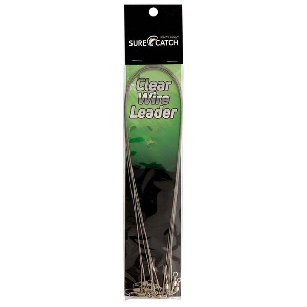 Mustad Fishing Trace Clear 18" 40Lb Wire with clip and Swivel