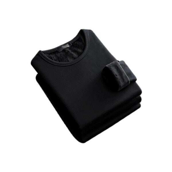 Thermal Underwear for Men Winter Ski Base Layer Warm Long Sleeve Shirt Black L