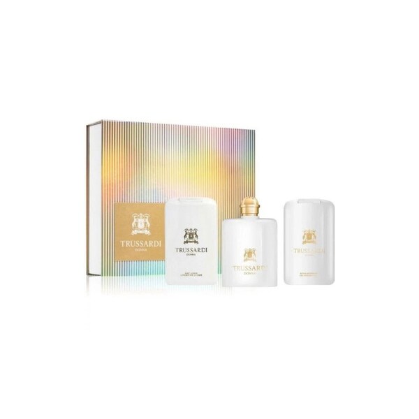 3pc Trussardi Donna Strips Deluxe Set with EDP Bath Shower Gel and Body Lotion