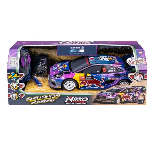 Nikko RC Rally Series 1:16 Ford M-Sports with Extra Tyres & Remote Control 6y+
