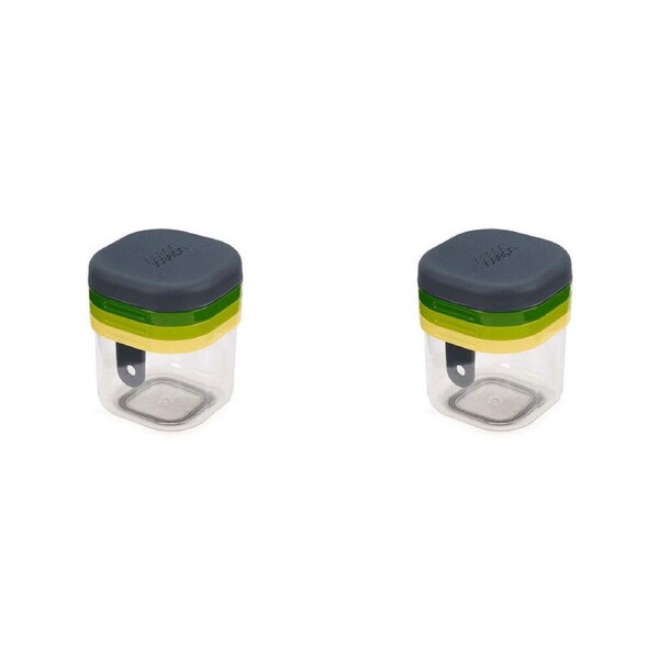 2PK Joseph Joseph Multi-Prep 12cm Mini Manual Chopper Slicer w/ Collecting Base