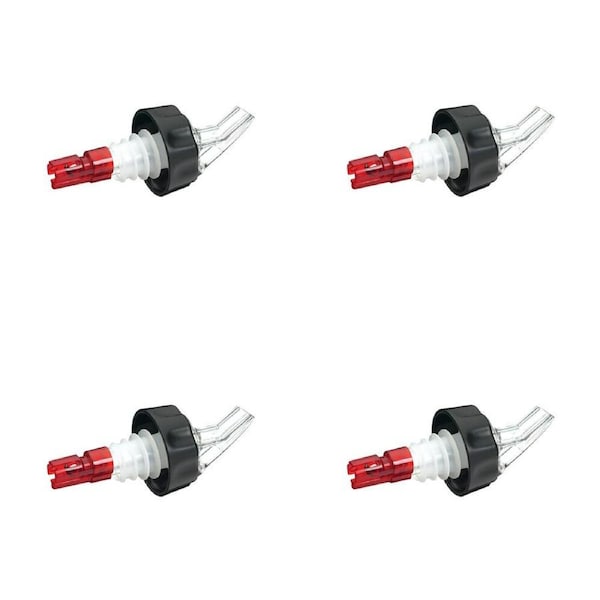 4PK Barcraft 25ml Shot Measure Pourer & Drinks/Liquor Bottle Dispenser/Stopper