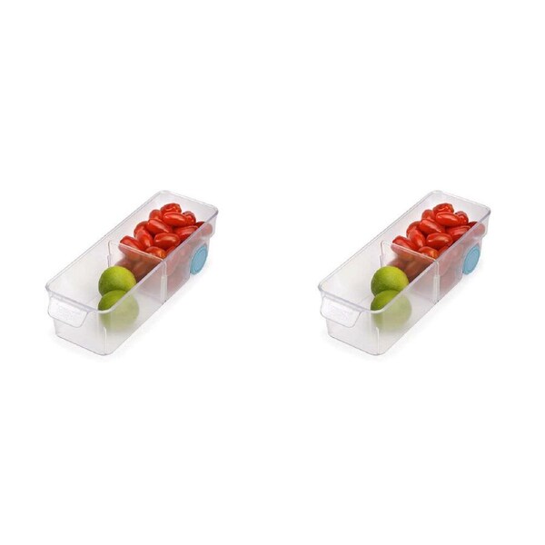 2PK Joseph & Joseph FridgeStore Compact 31cm Storage Bin Small Container Clear