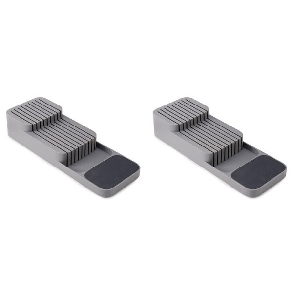 2PK Joseph Joseph DrawerStore Compact 2 Tier Kitchen Knife Organiser StorageGrey