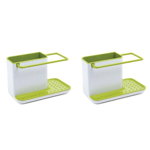2PK Joseph Joseph 21cm Caddy Kitchen/Dishes Sink Organiser/Storage Green/WHT