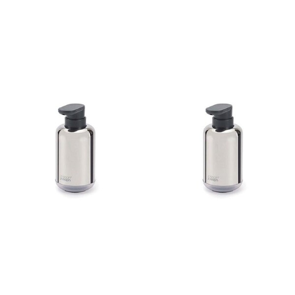 2PK Joseph & Joseph EasyStore 300ml Luxe Soap Pump Home Storage Container Steel