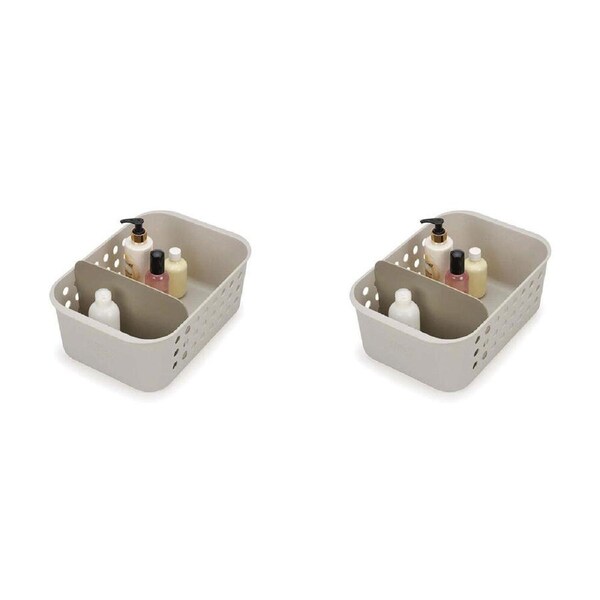 2PK Joseph & Joseph EasyStore 35cm Storage Basket Home Bath Organiser Large Ecru