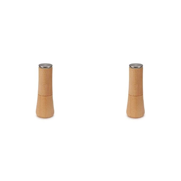 2PK Joseph & Joseph Milltop Wood No-spill Salt Shaker Grinder Mill Beech