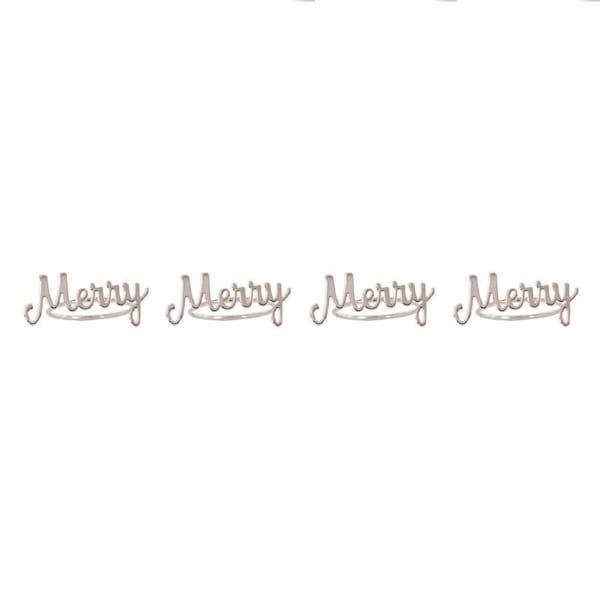 4pc Bread and Butter Alloy Merry Napkin Rings Serviette Holder Buckle Silver
