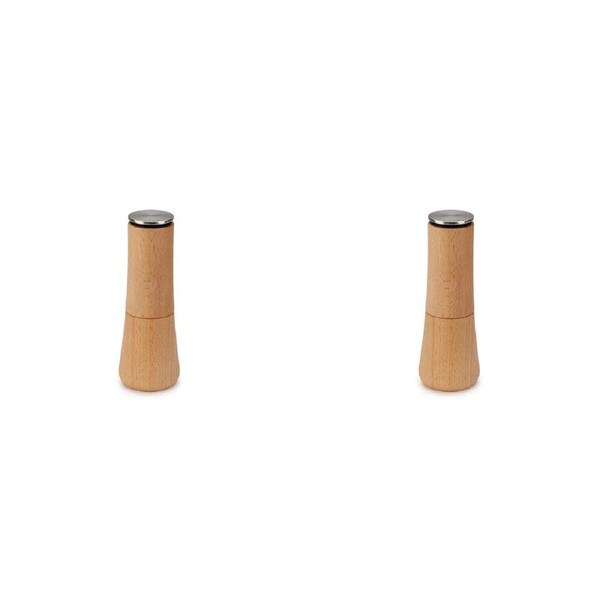 2PK Joseph & Joseph Milltop Wood No-spill Pepper Shaker Grinder Mill Beech