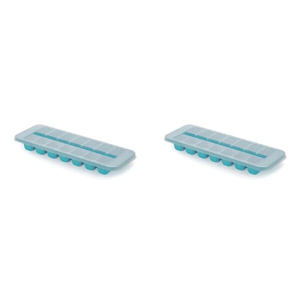 2PK Joseph & Joseph 33cm Flow Easy-Fill 14-Cube Ice Tray Mould Container Storage