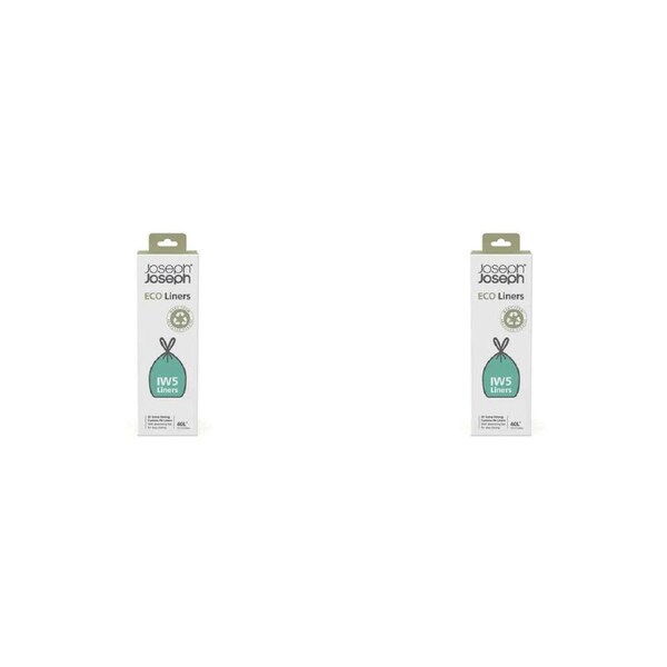 2x 20pc Joseph & Joseph IW5 Eco Liners 40L Drawstring Plastic Bag For Waste Bin