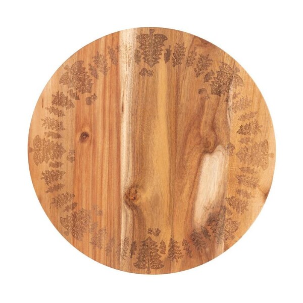 Bread and Butter 18in Wooden Lazy Susan Tray Rotating Serveware Round Trees