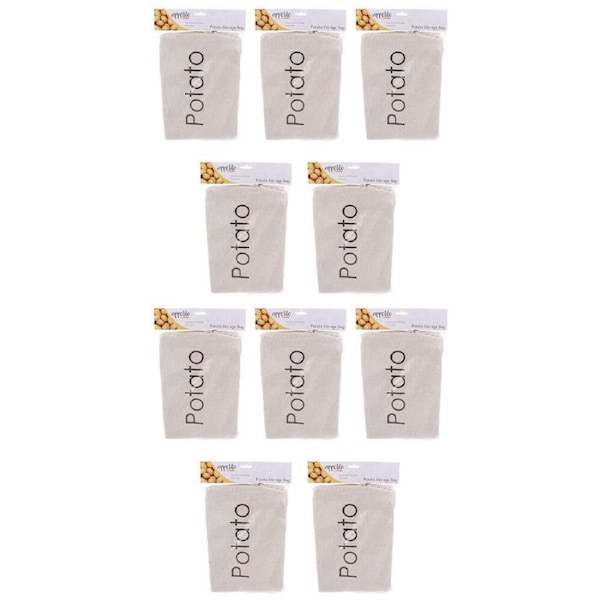 10PK Appetito Potato/Food Bag Kitchen/Pantry Fabric Drawstring Sack/Storage