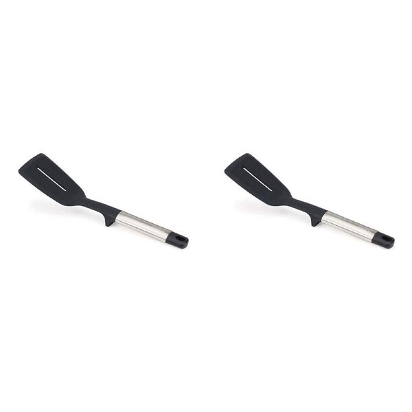 2PK Joseph Joseph Elevate Silicone Steel Slotted Turner 30.5cm Utensil Black