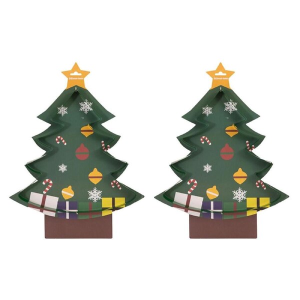 2PK Bread and Butter Stainless Steel Jumbo Tree Cookie Cutter Mould 34cm Green