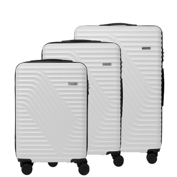Milano Deluxe 3pc ABS Luggage Suitcase Luxury Hard Case Shockproof Travel Set - Purple main image 1